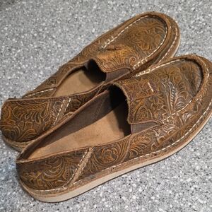 Ariat Men's Brown Embossed Loafers